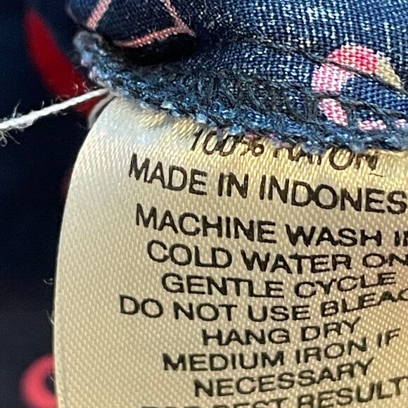 Escapada Flamingo Tank Women's Medium Navy Blue & Pink Novelty Bird Print Top - Picture 6 of 8